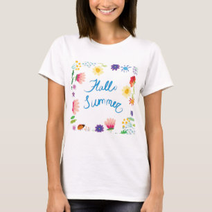 Camiseta Ilustración floral hola Summerville