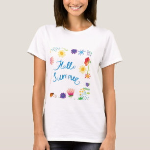 Camiseta Ilustración floral hola Summerville