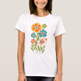 Camiseta Ilustracion floral Retro Boho