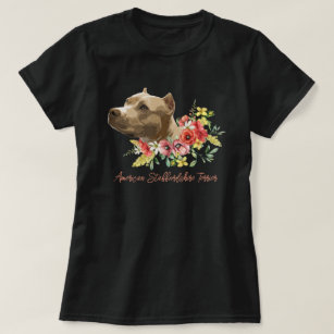 Camiseta Ilustracion Floral Terrier de Staffordshire