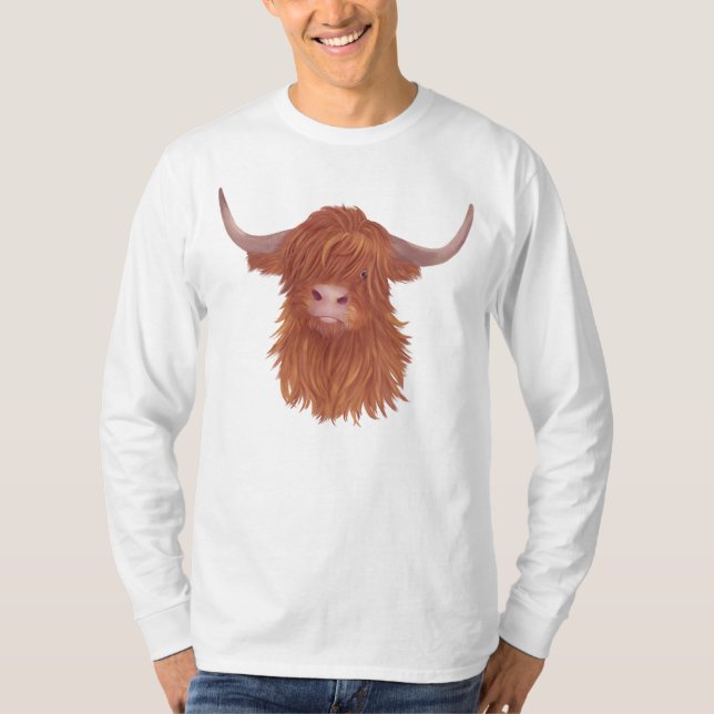 Camiseta Ilustracion Fluffy Highland Cow  (Anverso)