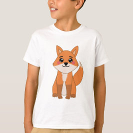Camiseta Ilustracion Fox de Cute Kawaii Naranja