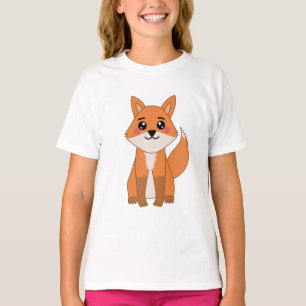 Camiseta Ilustracion Fox de Cute Kawaii Naranja