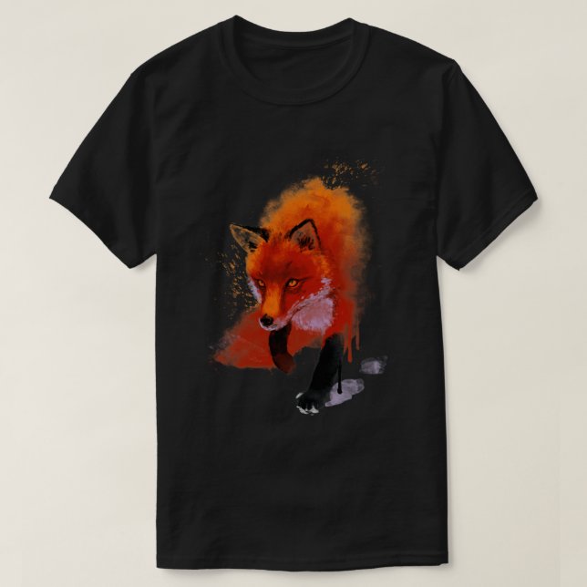 Camiseta Ilustracion Fox Ink Hermosa Naturaleza Animal Fluf (Diseño del anverso)