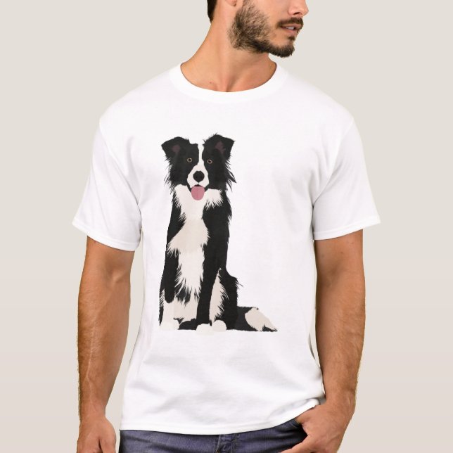 Camiseta Ilustracion Fronterizo de Collie. (Anverso)