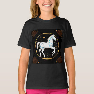 Camiseta Ilustración geométrica abstracta de caballo blanco