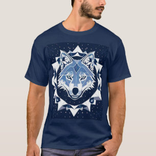 Camiseta Ilustración geométrica de lobo