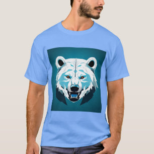 Camiseta Ilustración Geométrica de Oso Polar Feroz