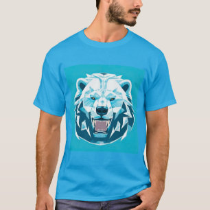 Camiseta Ilustración Geométrica de Oso Polar Feroz