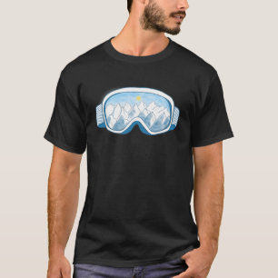 Camiseta Ilustracion Goggles de Ski Mountain