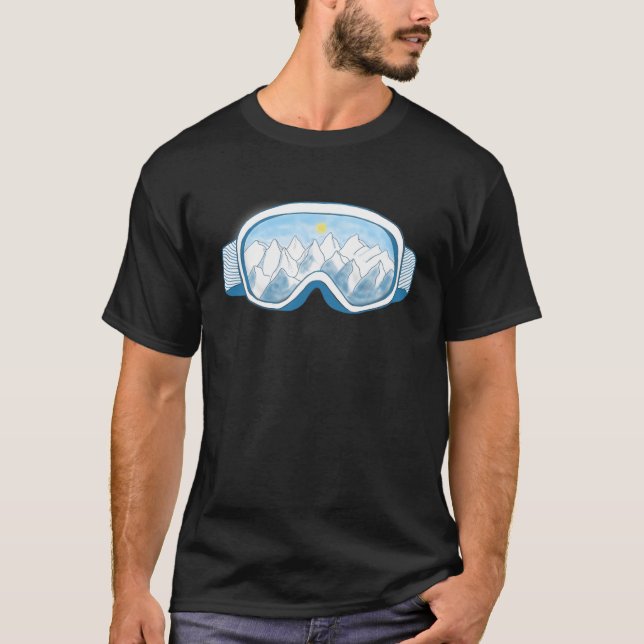 Camiseta Ilustracion Goggles de Ski Mountain (Anverso)