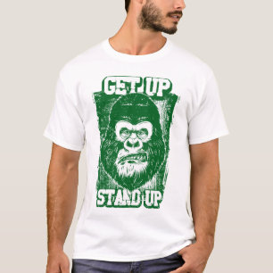 Camiseta Ilustracion gorila verde levántate