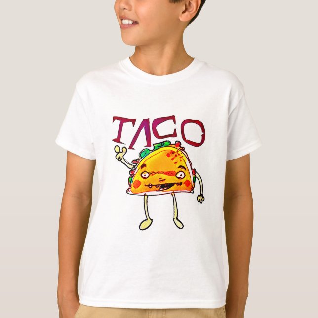 Camiseta ilustracion gracioso estilo personalizado de taco (Anverso)