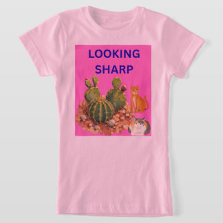 Camiseta Ilustración Gráfica Botánica de Gato Cactus Adorab