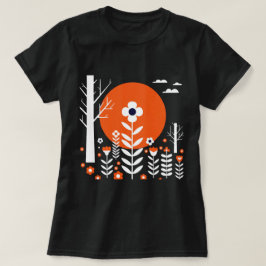 Camiseta Ilustración gráfica de un paisaje nocturno