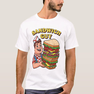 Camiseta Ilustracion gráfico retro "Sandwich Guy" Foodie
