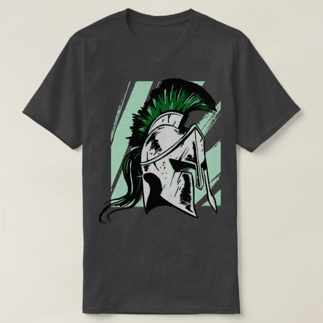 Camiseta Ilustracion Gritty Spartan Helment (Diseño del anverso)