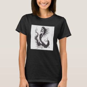 Camiseta Ilustracion Guay Mermaid Line Vintage Mujeres Únic