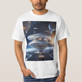 Camiseta Ilustración impresionante de estación espacial pro