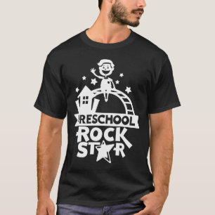 Camiseta Ilustracion Infantil Cute Estrella de Rock Preesco