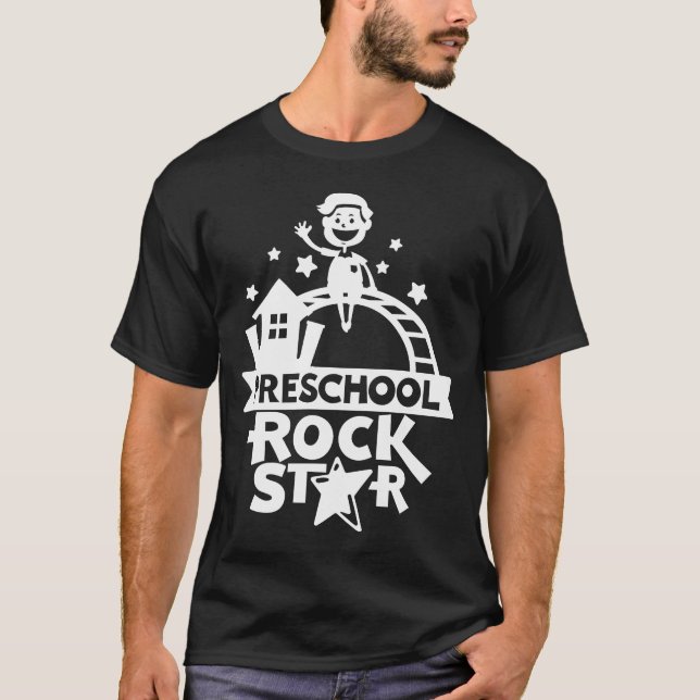 Camiseta Ilustracion Infantil Cute Estrella de Rock Preesco (Anverso)