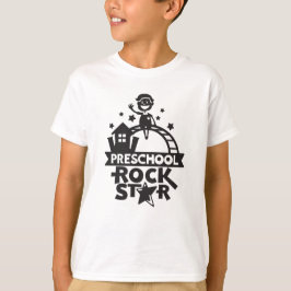 Camiseta Ilustracion Infantil Cute Estrella de Rock Preesco