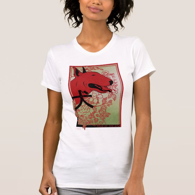 Camiseta Ilustracion inspirado asiático de bull terrier del (Anverso)