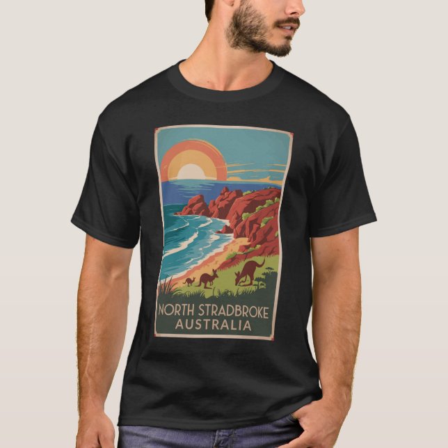 Camiseta Ilustracion Kangaroos de la Isla Stradbreak del No (Anverso)