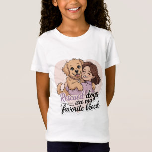 Camiseta Ilustración Kawaii de una niña linda abrazando a u