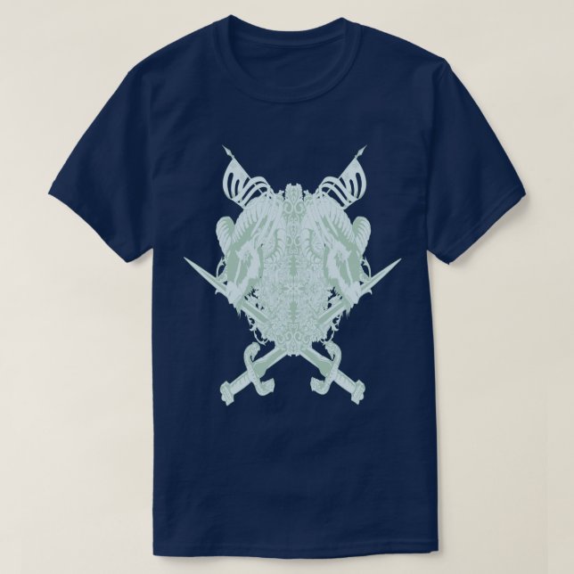 Camiseta Ilustracion Knight Coat Of Arms Goats (Diseño del anverso)