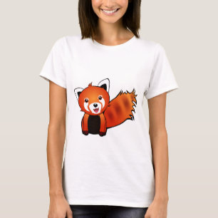 Camiseta Ilustracion lindo de la animación de la panda roj