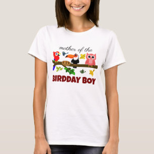 Camiseta Ilustracion lindo pájaros bebé de cumpleaños de ma