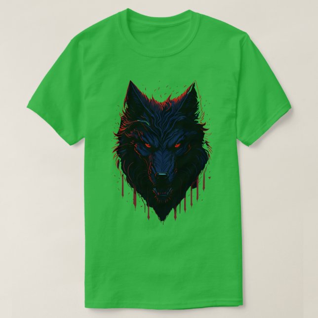 Camiseta Ilustracion Lobo Fantasía Arte vector 3D en Pastel (Diseño del anverso)