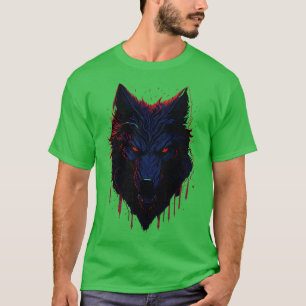 Camiseta Ilustracion Lobo Fantasía Arte vector 3D en Pastel