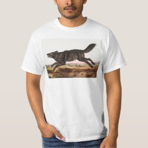 Camiseta Ilustracion Lobo Norteamericano Negro (Canis lupus