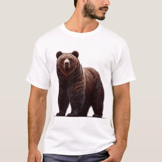 Camiseta Ilustracion majestuoso del oso pardo - Fuerza y