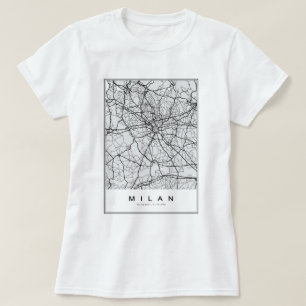Camiseta Ilustracion Mapa de Milán