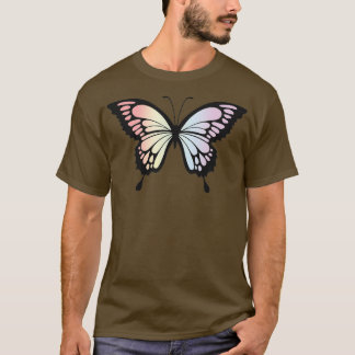 Camiseta Ilustracion mariposa Diseño Pastel Rainbow Detai