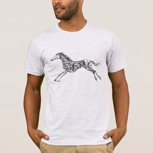 Camiseta Ilustracion mecánico de carreras de caballos de ép (Anverso)