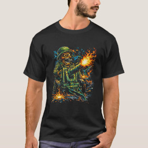 Camiseta Ilustración Militar de Arte Callejero – Caos de Ar