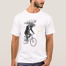 Camiseta Ilustración mínima de animal jinete de alce.