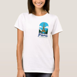 Camiseta Ilustracion minimalista de la Torre Eiffel