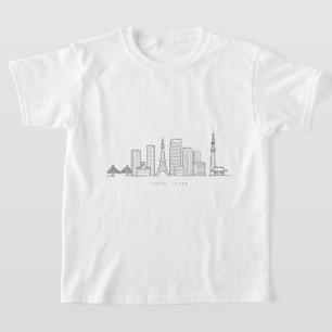 Camiseta Ilustración minimalista del horizonte de Tokio