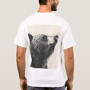 Camiseta Ilustracion mínimo de oso polar en la espalda blan