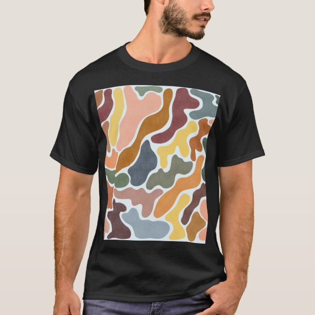 Camiseta Ilustración moderna abstracta en tonos terrosos. (Anverso)
