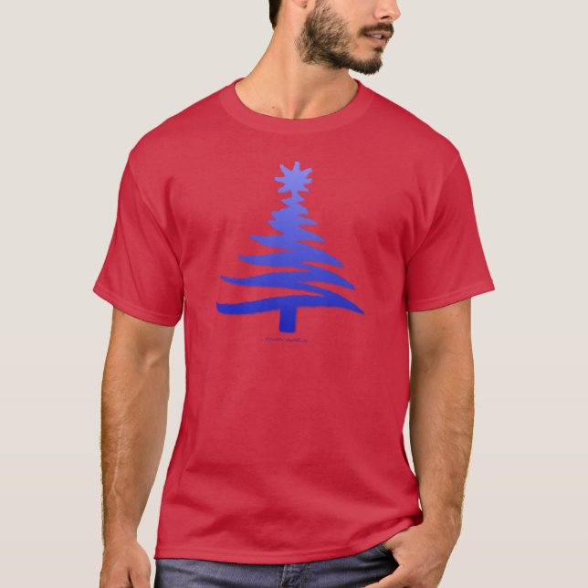 Camiseta Ilustración moderna del árbol de Navidad Imprimir  (Anverso)