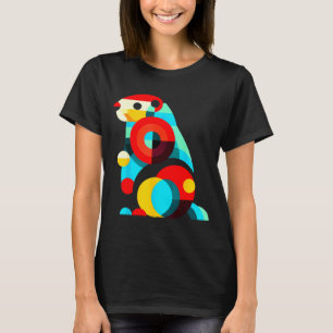 Camiseta Ilustración Moderna Minimalismo Geométrico Marmota