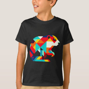 Camiseta Ilustración Moderna Minimalismo Geométrico Marmota