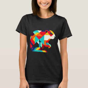 Camiseta Ilustración Moderna Minimalismo Geométrico Marmota
