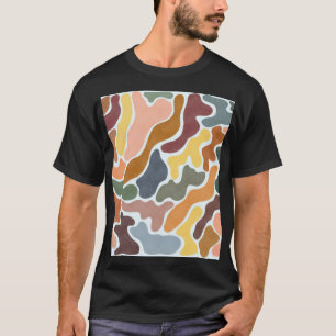 Camiseta Ilustracion moderno abstracto, de tonos tierra.
